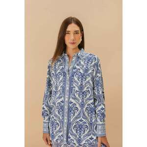 FARM Rio Off-White Tropical Cameo LENZING™ ECOVERO™ Long Sleeve Shirt SMALL NWT